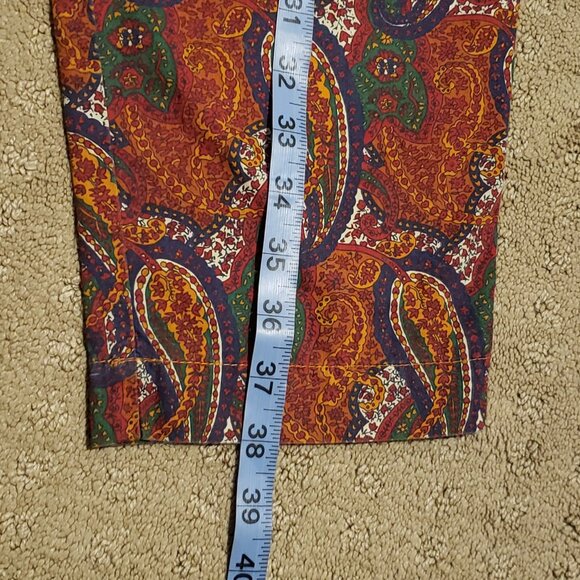 Vintage GAP Paisley Parachute Pants Women's 3/4 Retro Made in Hong Kong 80s 90s - Picture 8 of 9